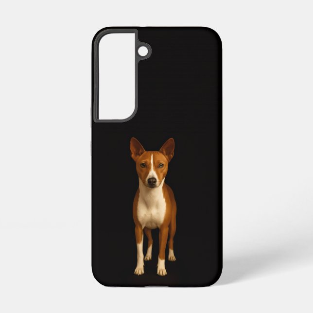 Coque Samsung Galaxy Black 4 Luxe Galaxy S22 Case, Classy Basenji Dog (Verso)
