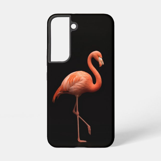 Coque Samsung Galaxy Black 4 Luxe Galaxy S22 Coque, Flamant rose rose (Verso)