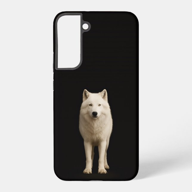 Coque Samsung Galaxy Black 4 Luxe Galaxy S22 Plus, Ivory Arctic Wolf (Verso)
