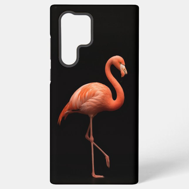 Coque Samsung Galaxy Black 4 Luxe Galaxy S22 Ultra, Flamant rose rose (Verso)