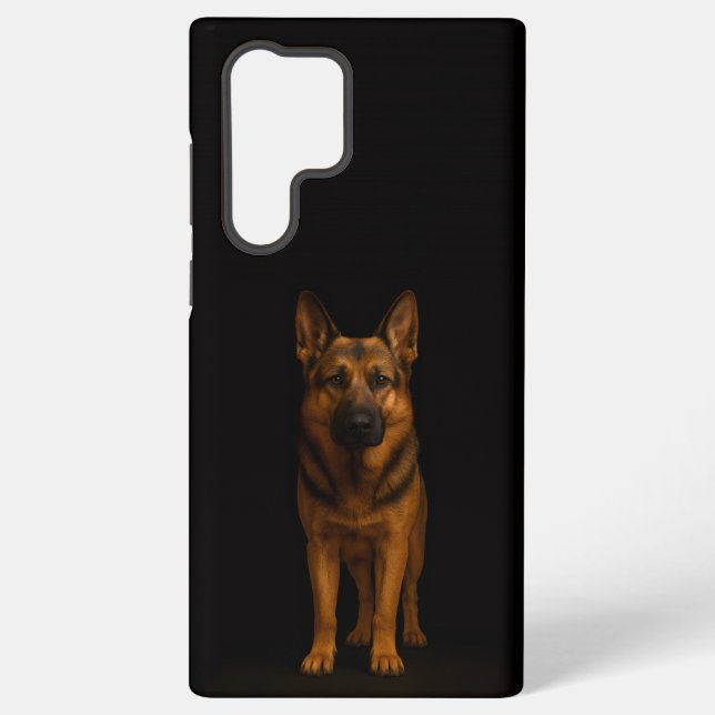 Coque Samsung Galaxy Black 4 Luxe Galaxy S22 Ultra, German Shepherd (Verso)