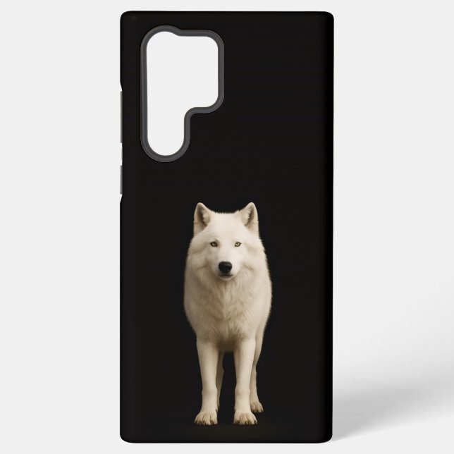 Coque Samsung Galaxy Black 4 Luxe Galaxy S22 Ultra, Ivory Arctic Wolf (Verso)