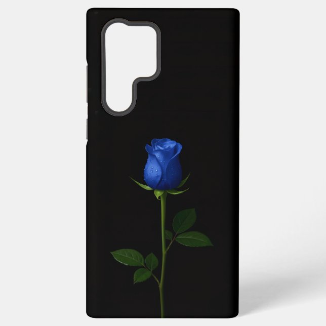 Coque Samsung Galaxy Black 4 Luxe Galaxy S22 Ultra, Midnight Blue Rose (Verso)