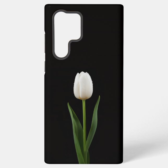 Coque Samsung Galaxy Black 4 Luxe Galaxy S22 Ultra, Pearl White Tulip (Verso)