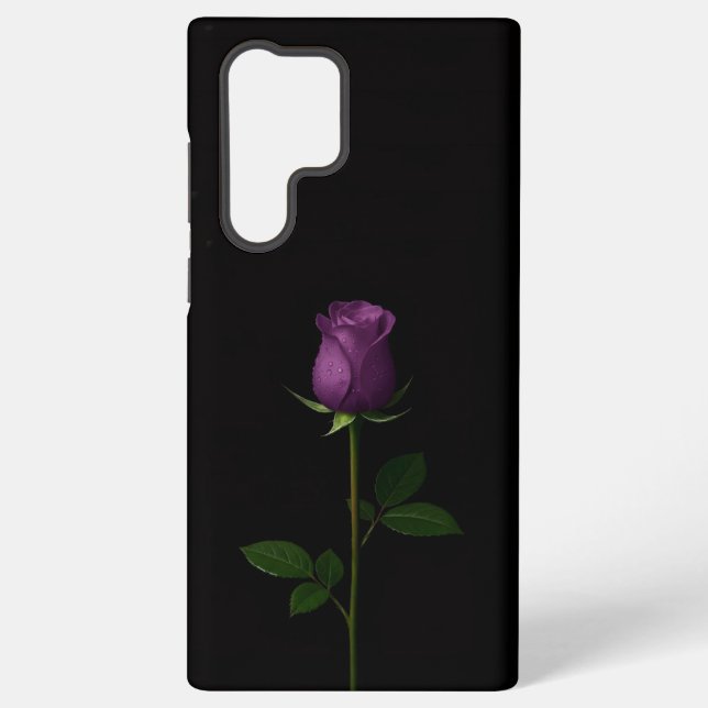 Coque Samsung Galaxy Black 4 Luxe Galaxy S22 Ultra, Royal Violet Rose (Verso)