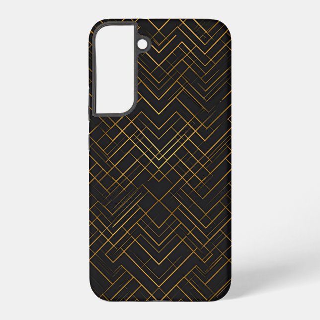 Coque Samsung Galaxy Black Gold Geometric (Verso)