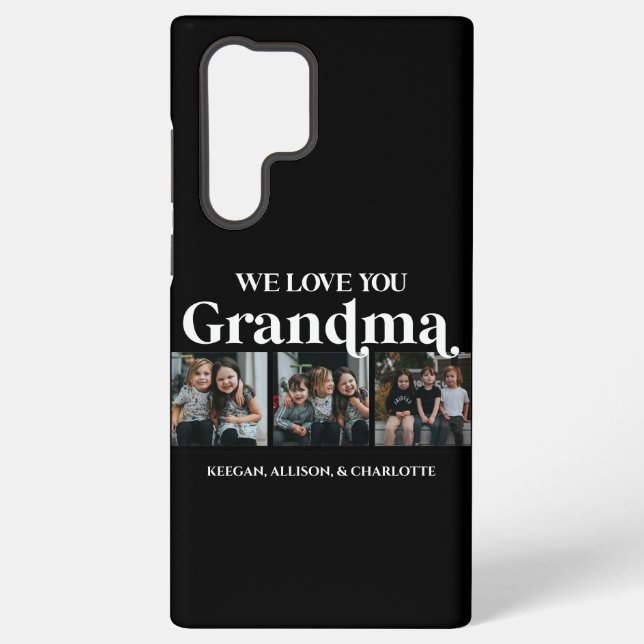 Coque Samsung Galaxy Black Minimal Retro We Love You Grandma 3 Picture (Verso)