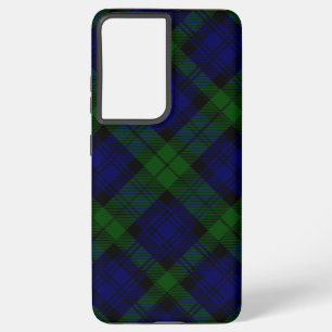 Coque Samsung Galaxy Black Watch Tartan bleu vert Plaid