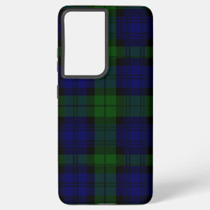 Coque Samsung Galaxy Black Watch Tartan bleu vert Plaid