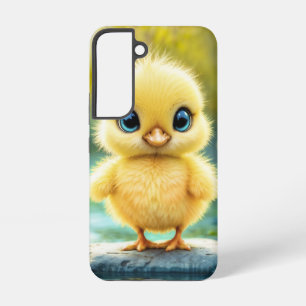 Coque Samsung Galaxy Bleu de poulet moelleux jaune soleil - Oiseau aux