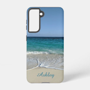 Coque Samsung Galaxy Bleu des vagues de l'océan sur la plage des Caraïb