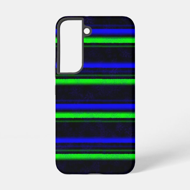 Coque Samsung Galaxy Bleu Noir Grandes Vertes (Verso)