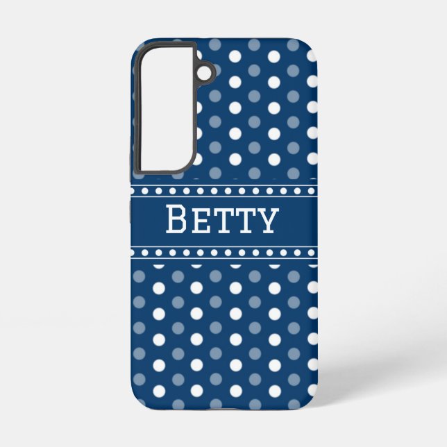 Coque Samsung Galaxy Bleu Royal à pois (Verso)