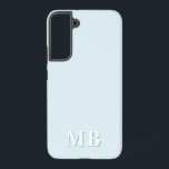 Coque Samsung Galaxy Bleu & sarcelle | Monogramme initial minimal moder<br><div class="desc">Cette conception de coque de téléphone élégante présente un design moderne simple en bleu clair et vert sarcelle. Créez une coque de téléphone unique avec des initiales et un nom personnalisés. Ce sera un cadeau cool et unique pour quelqu'un de spécial ou pour vous-même. Si vous souhaitez modifier les polices...</div>