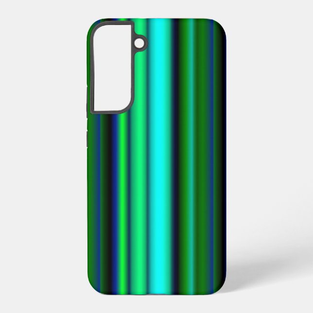 Coque Samsung Galaxy Bleu Vert arc-en-ciel rayures (Verso)
