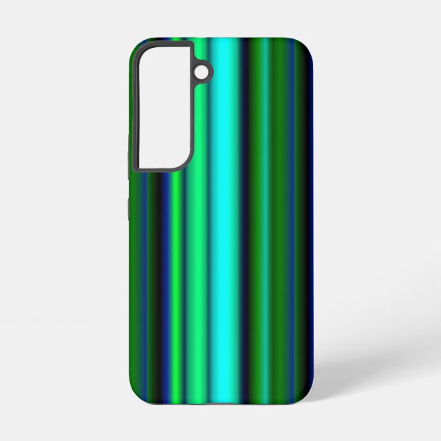 Coque Samsung Galaxy Bleu Vert arc-en-ciel rayures (Verso)