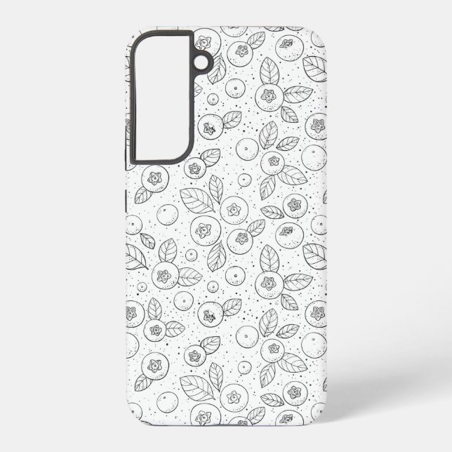 Coque Samsung Galaxy Bleuets en noir et blanc (Verso)