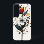 Coque Samsung Galaxy Bloom saphir<br><div class="desc">Des flores bleues et orangées éclatent sur une toile sombre comme des constellations.</div>