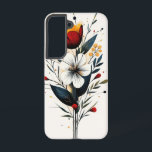 Coque Samsung Galaxy Bloom saphir<br><div class="desc">Des flores bleues et orangées éclatent sur une toile sombre comme des constellations.</div>