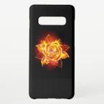 Coque Samsung Galaxy S10  Blooming Fire Rose<br><div class="desc">Blooming rose from fire and flame on black background.</div>