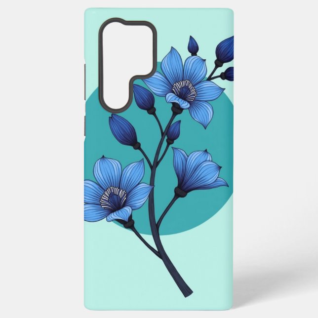 Coque Samsung Galaxy Blue Blossom Elegance" conception de boîtier télép (Verso)