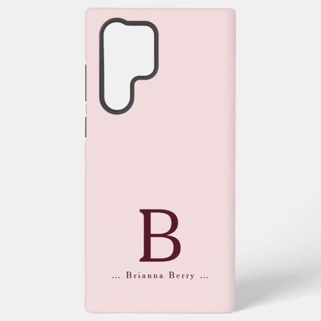 Coque Samsung Galaxy Blush Monogramme Élégant (Verso)