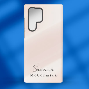 Coque Samsung Galaxy Blush rose pastel monogramme élégant