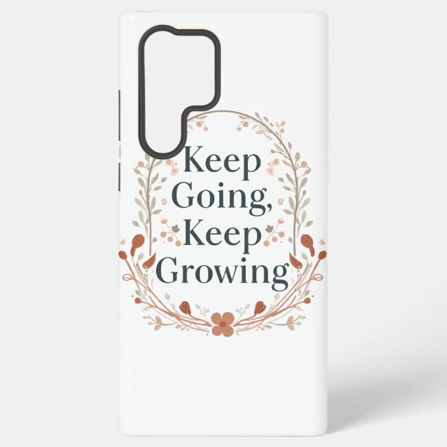 Coque Samsung Galaxy Boho Botanical "Keep Growing" Motivational Graphic (Verso)