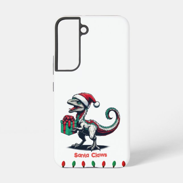 Coque Samsung Galaxy Boîte téléphonique Cute Dinosaur Santa Hat (Verso)