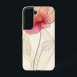 Coque Samsung Galaxy Boîtier de téléphone avec croquette<br><div class="desc">Un coquelicot vibrant dessiné avec une main douce et une lueur chaude apporte vie et simplicité à votre téléphone avec une grâce florale moderne.</div>