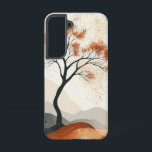 Coque Samsung Galaxy Boîtier de téléphone lumineux de l'arbre d'automne<br><div class="desc">Un arbre solitaire en pleine fleur d’automne se dresse doucement sur fond de crème,  célébrant la beauté saisonnière de la nature.</div>