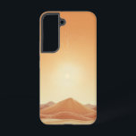 Coque Samsung Galaxy Boîtier de téléphone lumineux Horizon le désert<br><div class="desc">Des dunes de sable doux s'étendent vers un ciel brillant,  offrant une représentation minimaliste et terrestre de l'immense horizon désertique.</div>