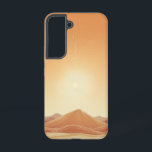 Coque Samsung Galaxy Boîtier de téléphone lumineux Horizon le désert<br><div class="desc">Des dunes de sable doux s'étendent vers un ciel brillant,  offrant une représentation minimaliste et terrestre de l'immense horizon désertique.</div>