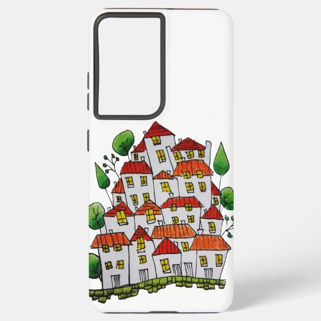 Coque Samsung Galaxy Boîtier de téléphone S21 Ultra (Doodle - dessiné à (Verso)