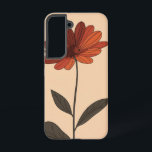 Coque Samsung Galaxy Boîtier de téléphone Scarlet Bloom Essence<br><div class="desc">Cette audacieuse fleur rouge orangé se distingue dans un cadre minimaliste,  offrant une touche botanique design et moderne à votre téléphone.</div>