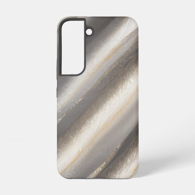 Coque Samsung Galaxy Boîtier de téléphone Silver et Gold de luxe (Verso)