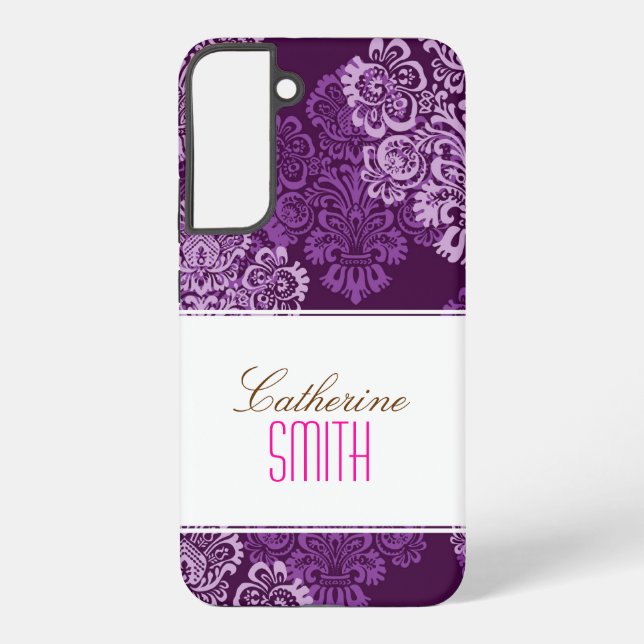 Coque Samsung Galaxy Boîtier pourpre Damask iPhone 4 (Verso)