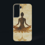 Coque Samsung Galaxy Boîtier téléphonique de la méditation Lotus Sereni<br><div class="desc">Une figure méditante se trouve sous un lotus en fleurs,  rayonnant de calme et d'illumination. Parfait pour les amateurs de pleine conscience et de yoga.</div>