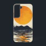Coque Samsung Galaxy Boîtier téléphonique de rêve de l'île<br><div class="desc">Un soleil orange éclatant se couche sur une île tranquille,  offrant un calme tropical et une escapade de rêve capturée dans un style minimaliste.</div>