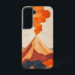 Coque Samsung Galaxy Boîtier téléphonique d'interruption de montagne<br><div class="desc">Capturant la force brute de la nature,  ce design présente une éruption volcanique vive aux tonalités rouge et orange éclatantes.</div>