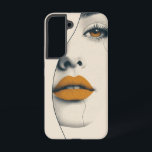 Coque Samsung Galaxy Boîtier téléphonique Golden Muse<br><div class="desc">Un visage minimaliste aux lèvres dorées et aux yeux fermés dégage une atmosphère élégante et artistique.</div>