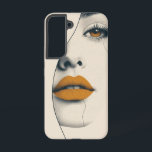 Coque Samsung Galaxy Boîtier téléphonique Golden Muse<br><div class="desc">Un visage minimaliste aux lèvres dorées et aux yeux fermés dégage une atmosphère élégante et artistique.</div>