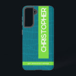 Coque Samsung Galaxy Boîtier téléphonique moderne vert personnalisé<br><div class="desc">Boîtier de téléphone vert moderne personnalisé avec votre nom. Facile à customiser,  disponible en tailles pour différents modèles,  avec une protection durable,  l'impression et l'expédition rapides. Un cadeau élégant et pratique.</div>