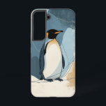 Coque Samsung Galaxy Boîtier téléphonique Penguin Chill Peaks<br><div class="desc">Un pingouin solitaire se dresse au sommet de pics glacés dans une illustration propre et paisible,  parfaite pour ceux qui adorent la faune hivernale à l'ambiance ludique.</div>