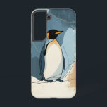 Coque Samsung Galaxy Boîtier téléphonique Penguin Chill Peaks<br><div class="desc">Un pingouin solitaire se dresse au sommet de pics glacés dans une illustration propre et paisible,  parfaite pour ceux qui adorent la faune hivernale à l'ambiance ludique.</div>