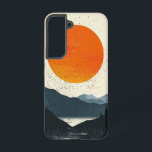 Coque Samsung Galaxy Boîtier téléphonique Silhouette Amber Ridge<br><div class="desc">Une silhouette pointue des crêtes du désert éclaire contre un soleil d'ambre éblouissant,  créant un design audacieux et captivant au coucher du soleil.</div>