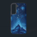 Coque Samsung Galaxy Boîtier téléphonique Starry Mountainscape<br><div class="desc">Un ciel de nuit cosmique surplombe des pics montagneux pointus,  parfait pour les stargazers et les rêveurs.</div>