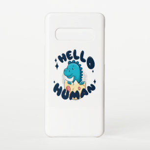 Coque Samsung Galaxy S10 Bonjour humain drôle Dinosaure