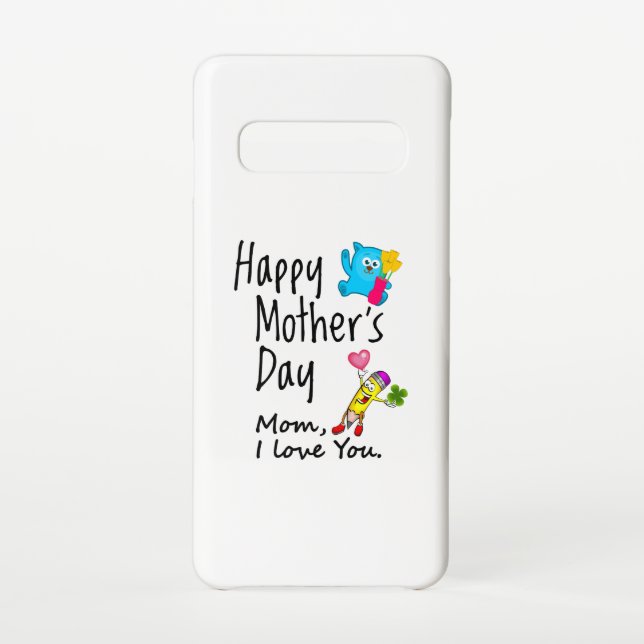 Coque Samsung Galaxy Bonne fête des mères. Maman, je t'aime. (Dos)