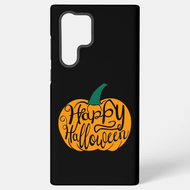 Coque Samsung Galaxy Bonne lettre Halloween sur citrouille sculpté (Verso)
